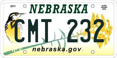 NE license plate CMT232