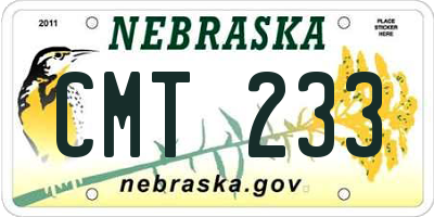 NE license plate CMT233