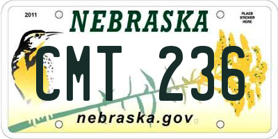 NE license plate CMT236