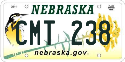 NE license plate CMT238