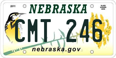 NE license plate CMT246