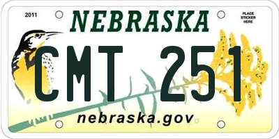 NE license plate CMT251