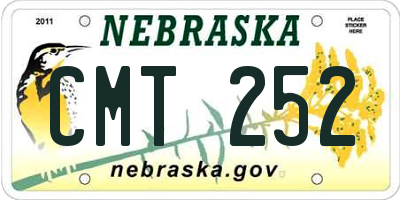 NE license plate CMT252