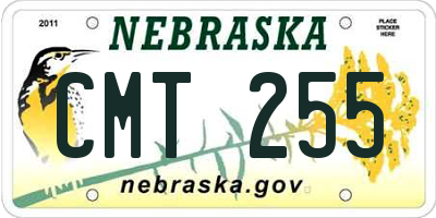 NE license plate CMT255
