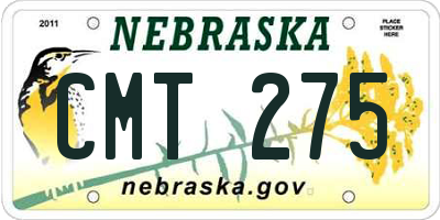 NE license plate CMT275