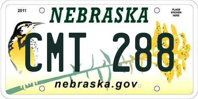 NE license plate CMT288