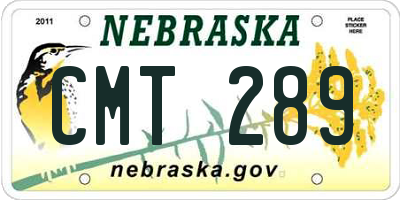 NE license plate CMT289