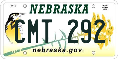 NE license plate CMT292