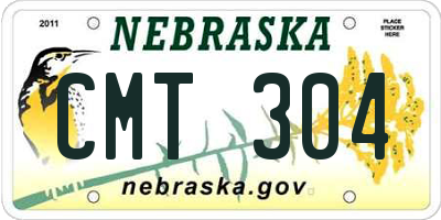 NE license plate CMT304