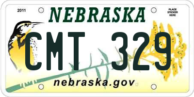 NE license plate CMT329