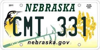 NE license plate CMT331