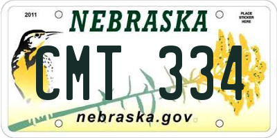 NE license plate CMT334
