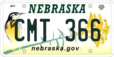 NE license plate CMT366