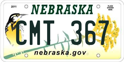 NE license plate CMT367