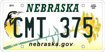 NE license plate CMT375
