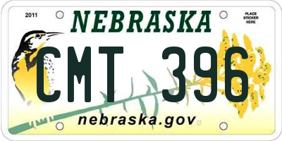 NE license plate CMT396