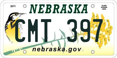 NE license plate CMT397