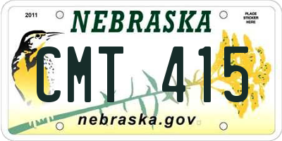 NE license plate CMT415