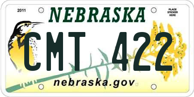 NE license plate CMT422