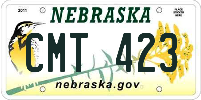 NE license plate CMT423
