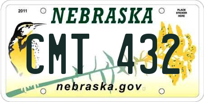 NE license plate CMT432