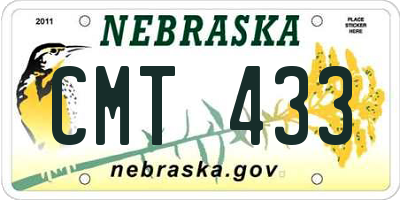 NE license plate CMT433