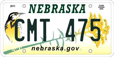 NE license plate CMT475