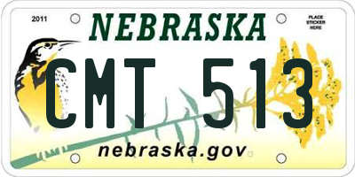 NE license plate CMT513