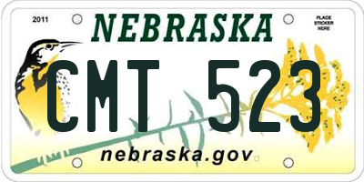NE license plate CMT523