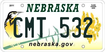 NE license plate CMT532