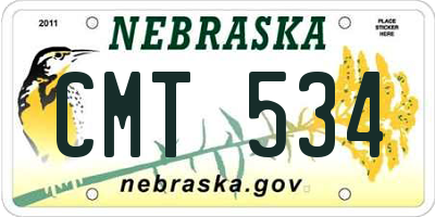 NE license plate CMT534