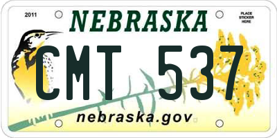 NE license plate CMT537