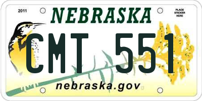 NE license plate CMT551