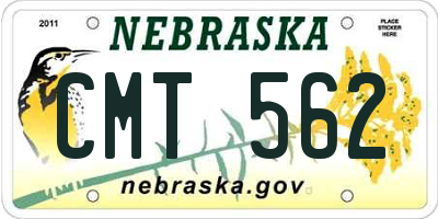 NE license plate CMT562