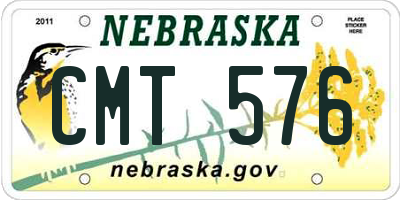 NE license plate CMT576