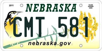 NE license plate CMT581