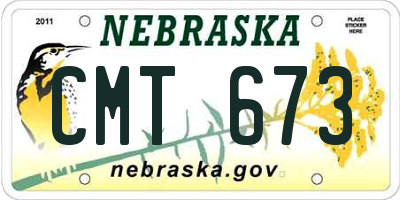 NE license plate CMT673