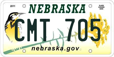 NE license plate CMT705