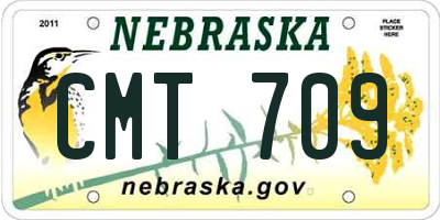 NE license plate CMT709