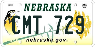 NE license plate CMT729