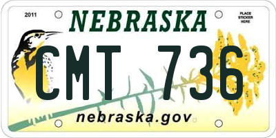 NE license plate CMT736