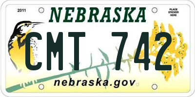 NE license plate CMT742