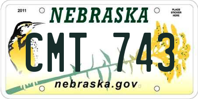 NE license plate CMT743