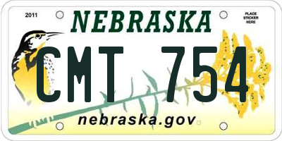 NE license plate CMT754