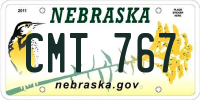NE license plate CMT767
