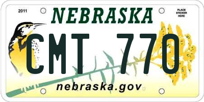 NE license plate CMT770