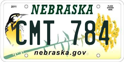 NE license plate CMT784