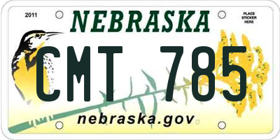 NE license plate CMT785
