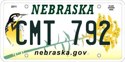 NE license plate CMT792