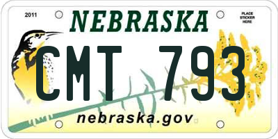 NE license plate CMT793